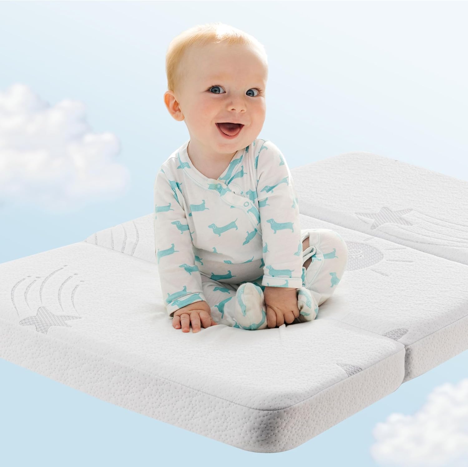 Ganondorf 38"X26" Trifold Pack and Play Mattress Pack N Play Mattress Dual-Sided Memory Foam Baby Mattress Pad