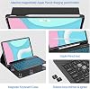 Combo de teclado y mouse inalámbricos magnéticos desmontables con funda de cuero para tablet Honor Pad 6 de 9.7 pulgadas – Funda con teclado de protección total (Negro, Normal) 7