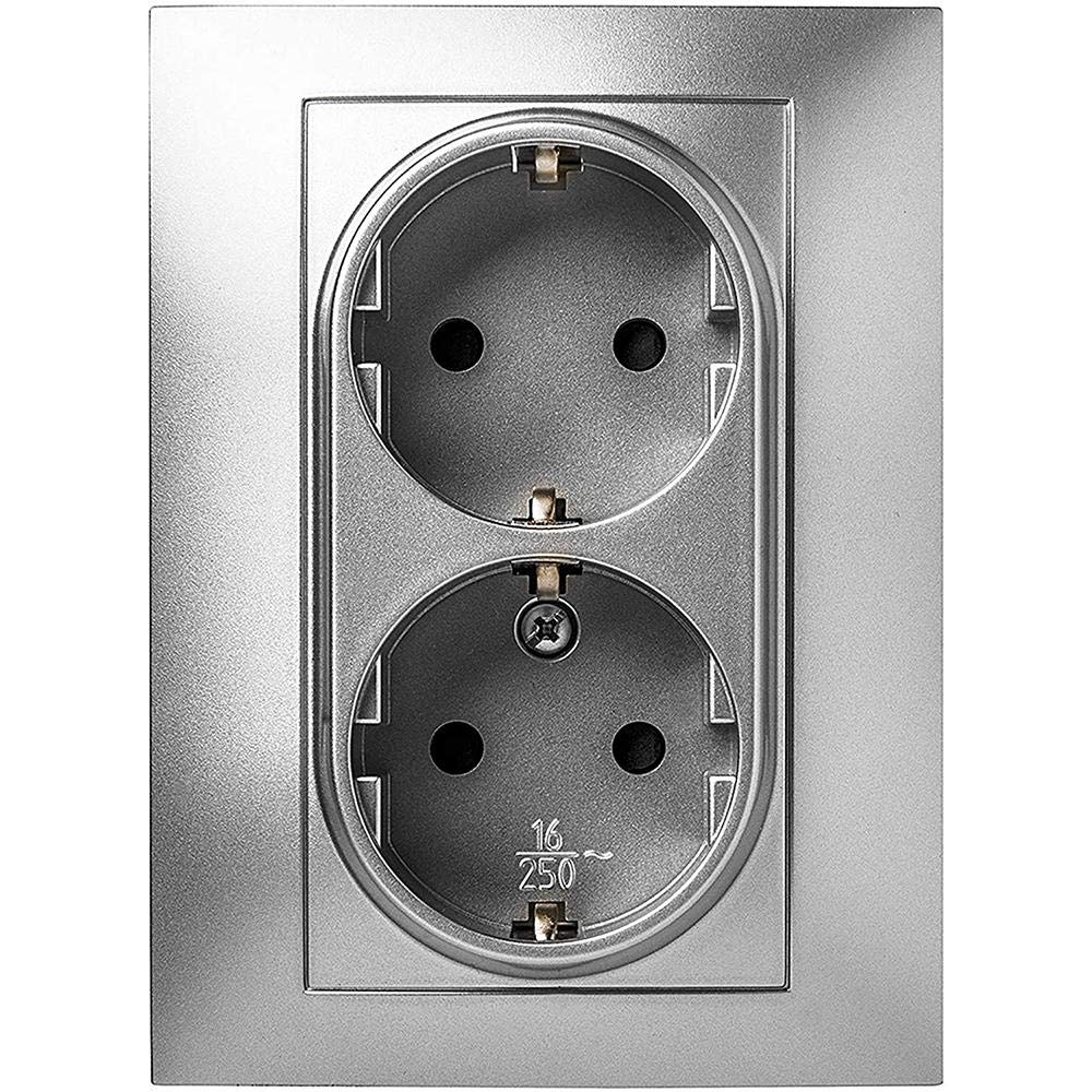 Double prise secteur Famatel 16 A en aluminium 9225 multicolore