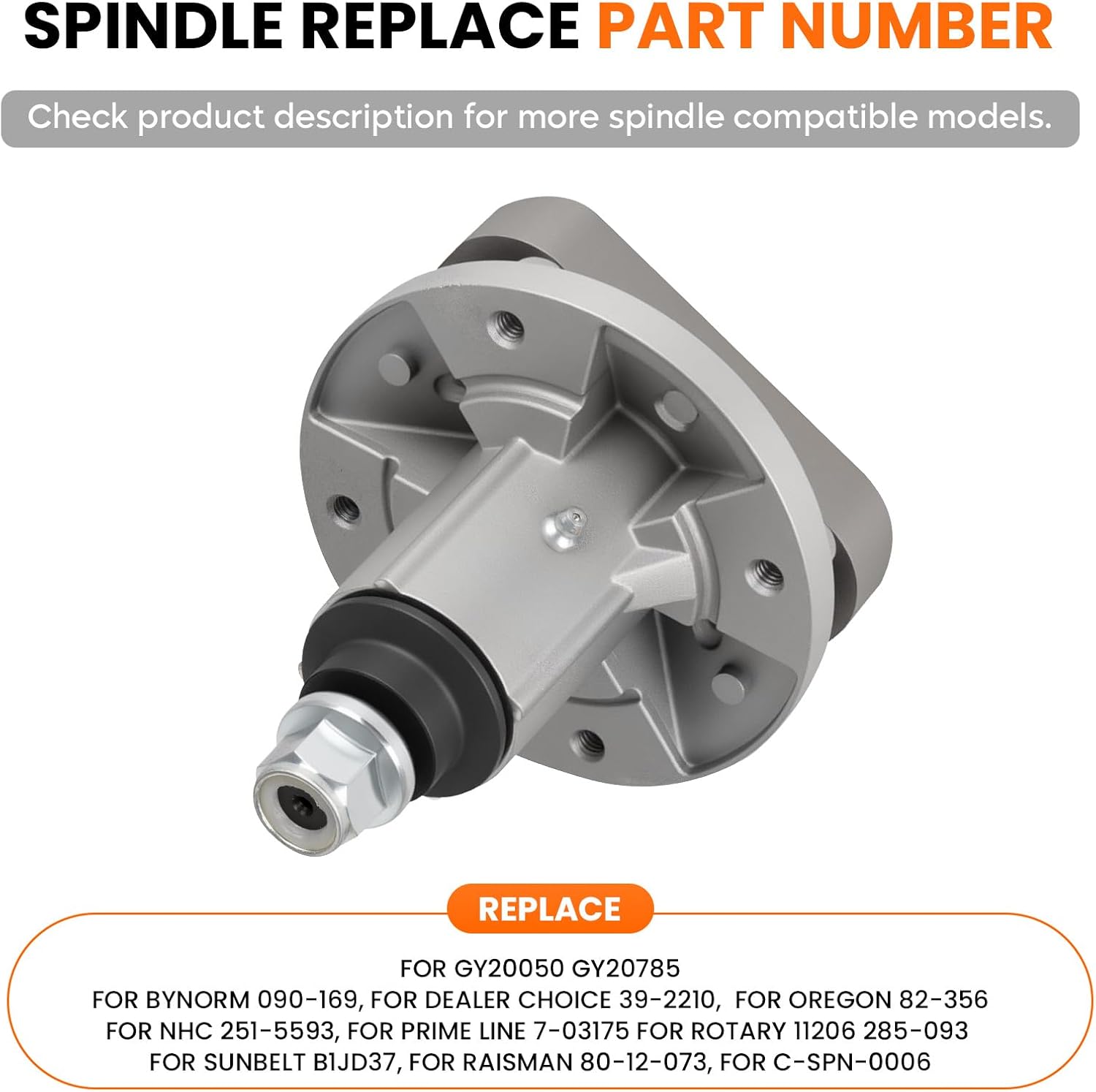 ILONPA GY20050 Mower Deck Spindle Assembly GY20785 Fit for John Deere 42 inch Deck L100 L105 L107 L108 L110 L111 L118-48 inch Deck L120, 42 44 46 inch Deck L130 Lawn Tractors, Replace Spindle GY20250