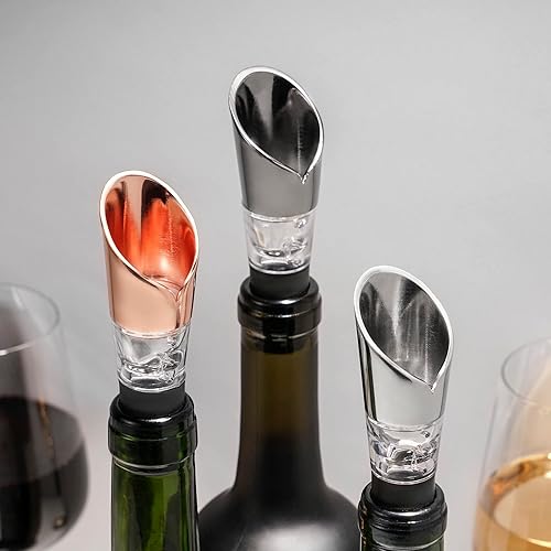 Miniatura 5 de Viski Aireador de vino instantáneo para botellas de licor, vertido sin goteo, accesorios de vino para amantes del vino, acero inoxidable