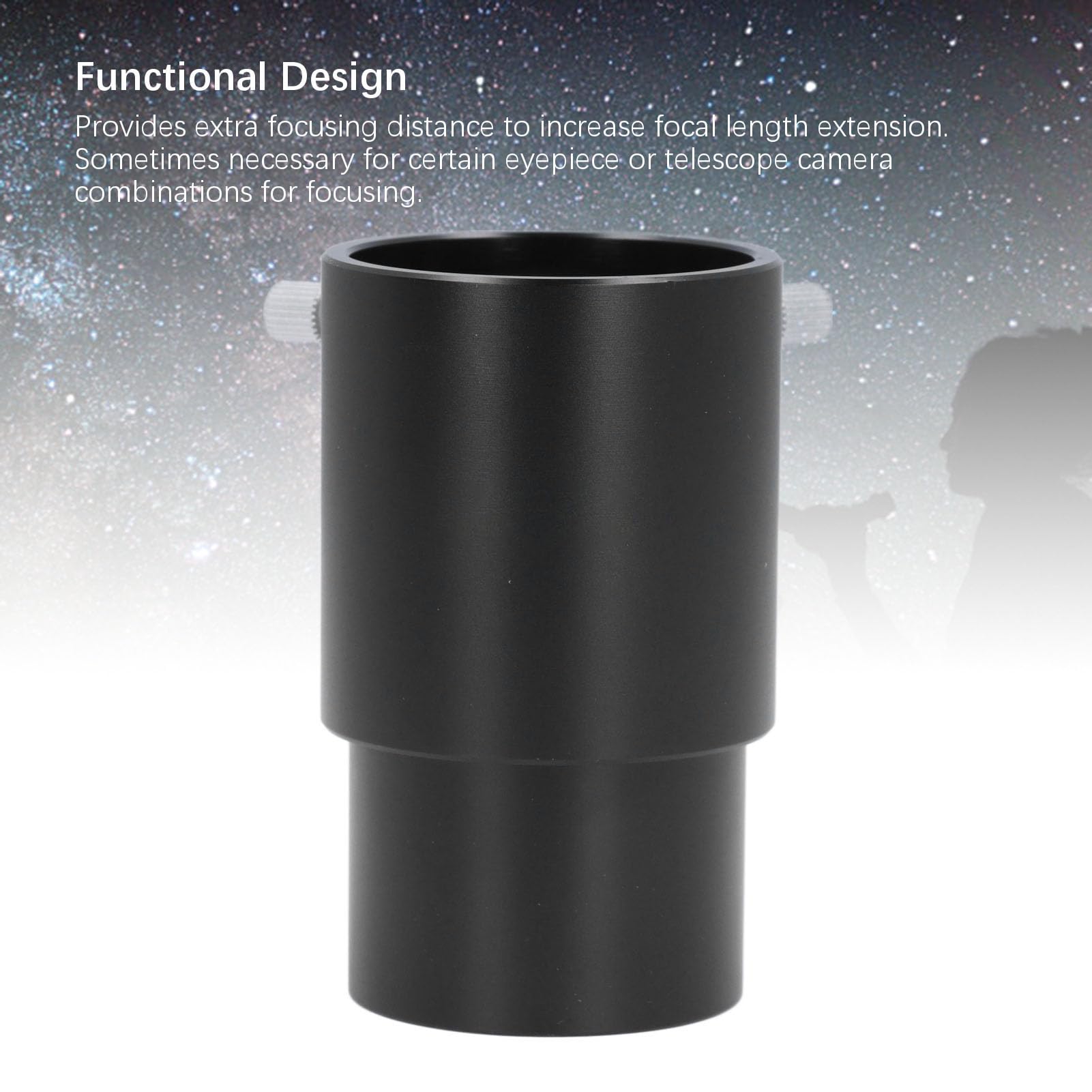 2-Inch Telescope Eyepiece Extension Tube Adapter, Black Eyepiece Extender Adapter with M48x0.75mm Threads for Astronomy Telescope Accessories (60mm)