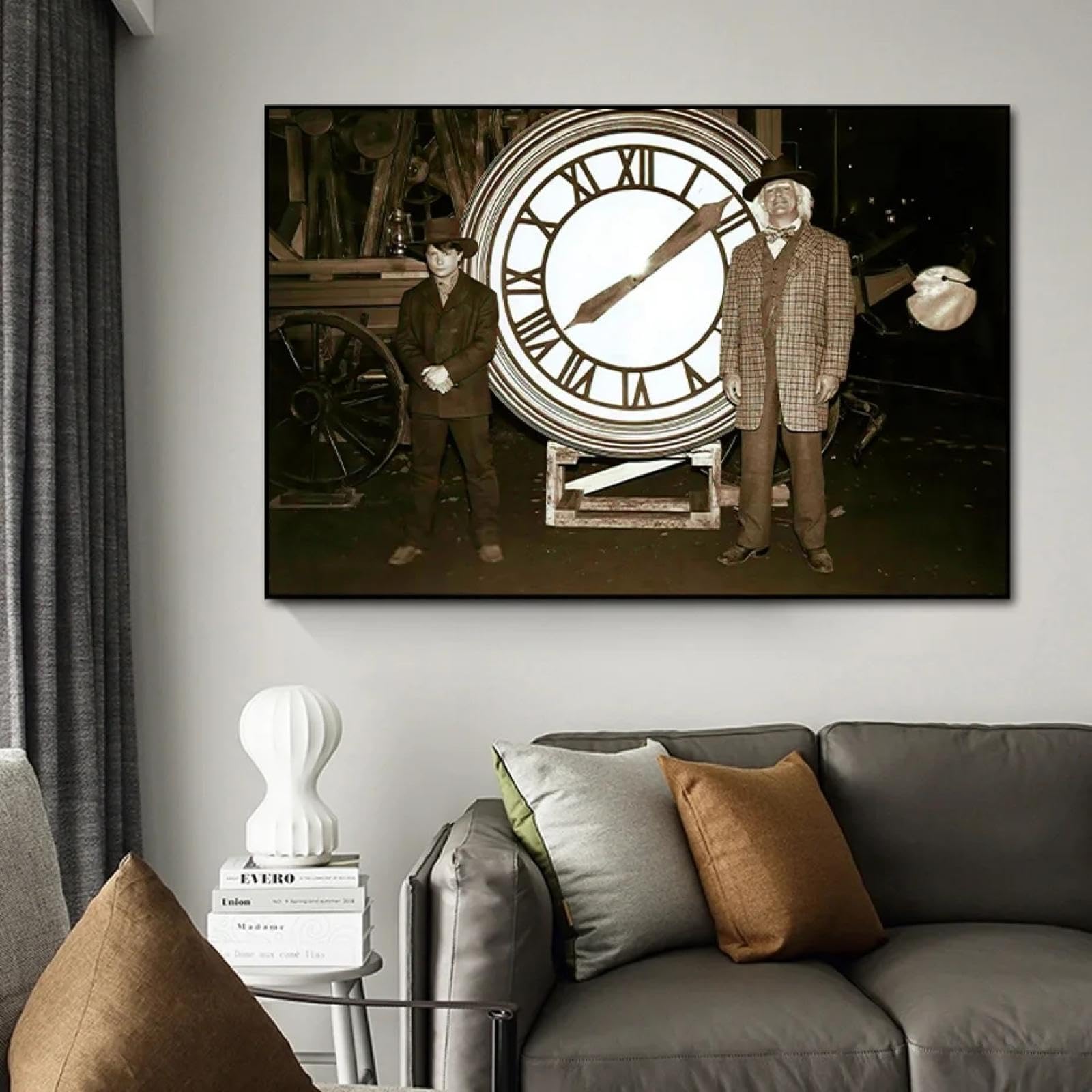 LSYALUCK Quadro su tela Ritorno al futuro Poster di film classici Retro Arte della parete Tela Pittura Stampa Immagini Soggiorno Decorazione della casa 71x107 cm (28x42 pollici) Con-Cornice nera