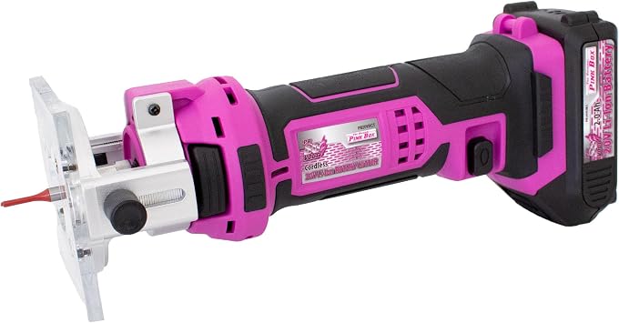 The Original Pink Box 20V Cordless Drywall Cut-Out Tool, 25,000 RPM Rotary Saw, 2.0Ah Lithium-Ion Battery & Charger Included