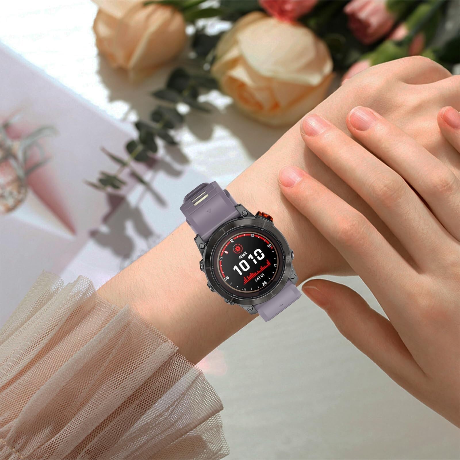 DASEB 20mm kompatybilny z paskiem do zegarka Garmin Fenix ​​7S 7S Pro 6S 6S Pro 5S 5S Plus, miękkie silikonowe paski do zegarka Approach S70 42mm/instynkt 2S/Descent Mk2s Smartwatch