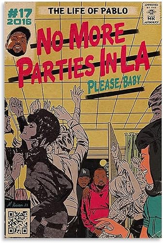 JINZE Póster vintage de Kanye West y Kendrick Lamar, pintura decorativa, lienzo, pósteres de pared e impresión artística moderna para decoración de