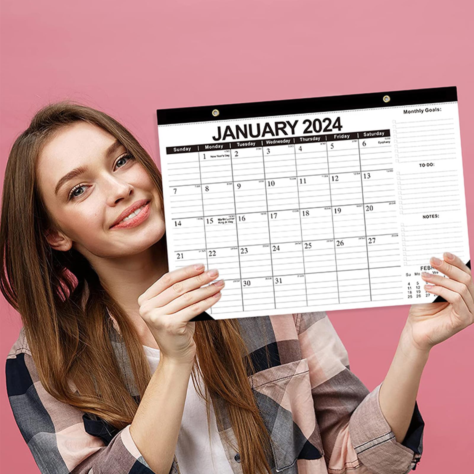 Amazon.co.jp: かれんだー 2024-2025 壁掛け 18月間吊り下げカレンダー