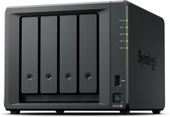 SYNOLOGY DS425 PLUS CELERON QC- 2GB RAM- 4-disk Nas Server (Disc-free)