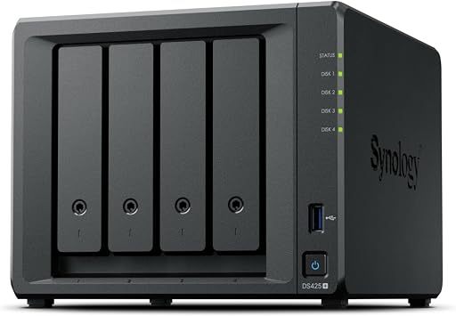 SYNOLOGY DS425 PLUS CELERON QC- 2GB RAM- 4-disk Nas Server (Disc-free)