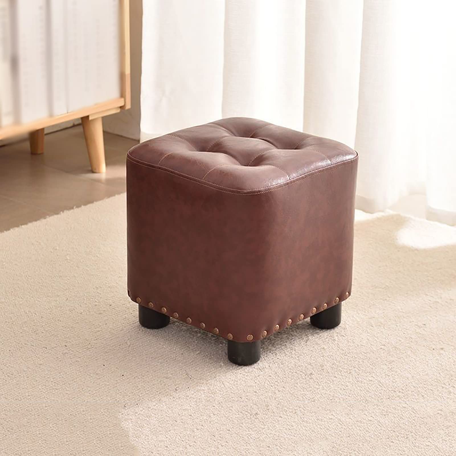 Repose-pieds en simili cuir rembourré modèle E taille petit
