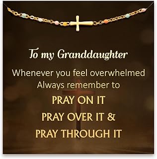 STORYJEWELLERY Granddaughter Gifts, Granddaughter Bracelet, Cross Bracelet, Granddaughters Birthday Gifts from Grandma