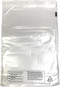 100x FBA Approved 1.8mil 45 Micron Poly Bags Self Seal Crystal Clear Extra Large Quality Made in UK Poly Bags With Suffocation Warning in 10 Languages for Amazon Stock Poly Packaging Bagging