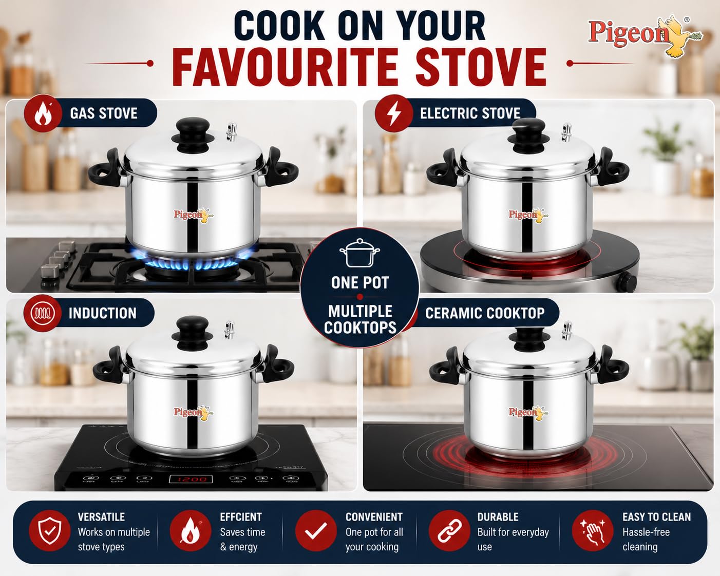 Pigeon Strainmate Pro: Stainless Steel Strainer Pot -5 Pigeon Strainmate Pro: Stainless Steel Strainer Pot -5