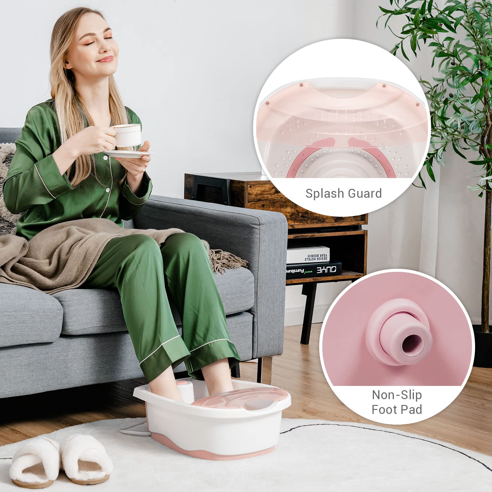 Costway Foot Spa Bath W/ Smooth Bubble Massage Nodes Arch