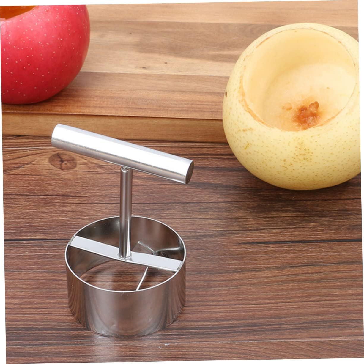 OUNONA 6pcs Stainless Steel Fruit Corer Tools Easy to Use Pear Core Remover Kitchen Fruit Coring Aid Dishwasher for Core Removal of Apples Pears and More