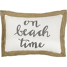 Primitives by Kathy Beach Time Decorative Throw Pillow, Jute, White, 15" Length x 10" Height