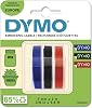 Dymo 3D Plastic Embossed Strip (9mm x 3mt), Pack of 3, Black/Red/Blue - S0847750