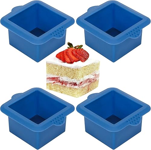 Webake Molde cuadrado de silicona de 3 x 3 pulgadas para hornear porciones individuales para pastelería, cubitos de hielo, gelatina, jabón, velas,