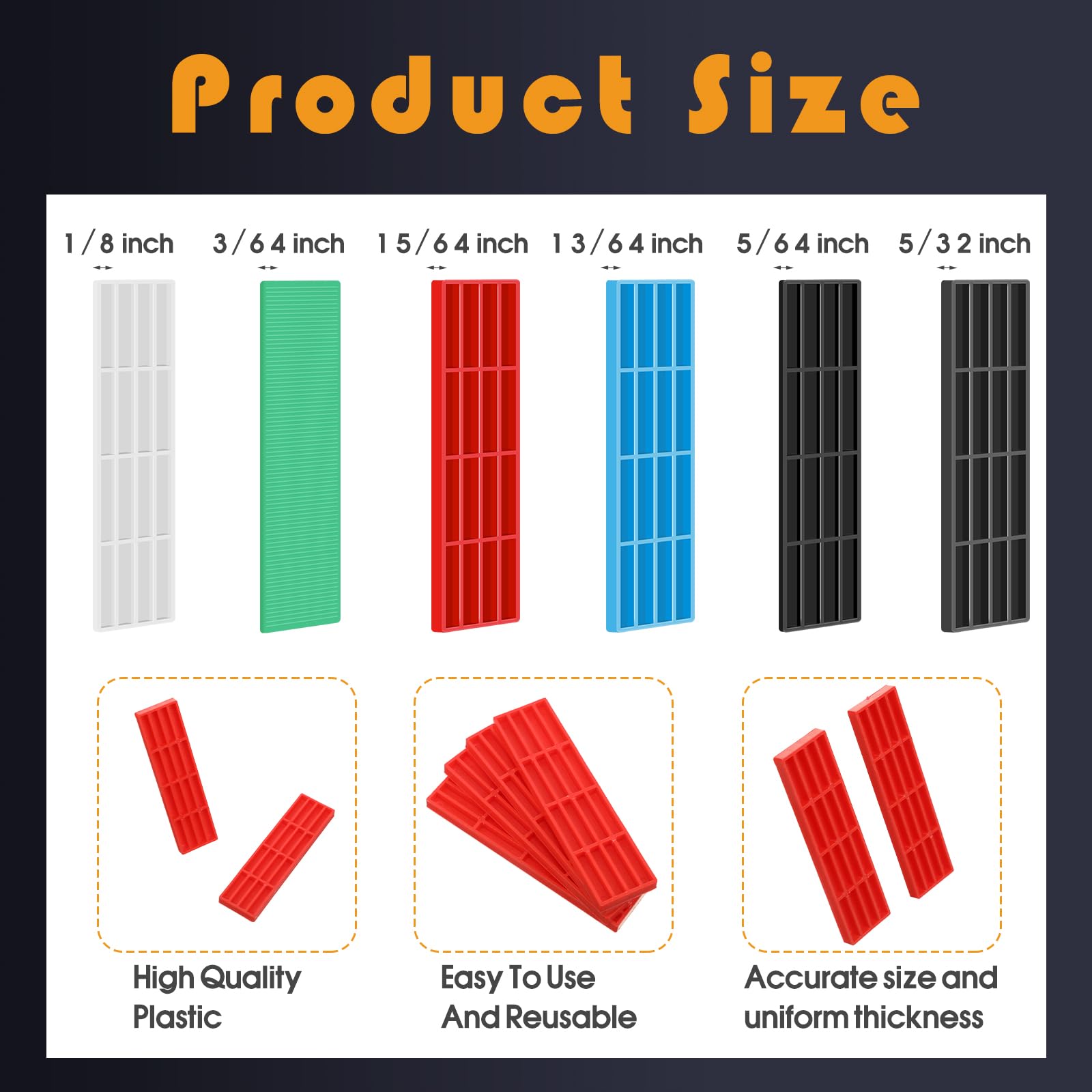 Tile Shims - 300 Pack Leveling Spacers -2