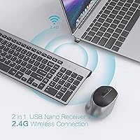 Vista 2 de J JOYACCESS - Combo de teclado inalámbrico y mouse ergonómico, 2.4G, mouse inalámbrico ergonómico para PC, Windows, laptop, escritorio, Chromebook