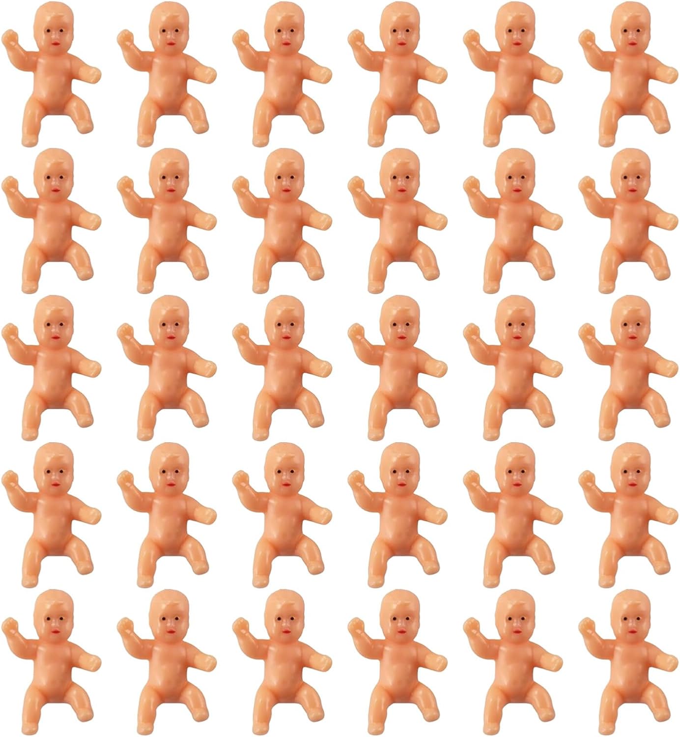 30 Pieces King Cake Babies - 1.2 Inch Mini Plastic Babies for mardi gras, Baby Showers, Ice Cube Games, and Party Decorations,Non-Edible Cake Toppers
