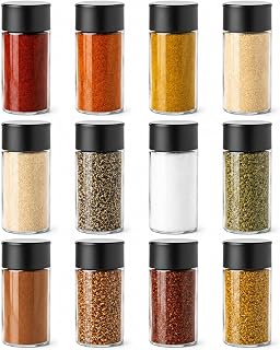 12 Jar Spice & Seasoning Empty Jar Set | 5.5 fl oz | For Pantry Essentials