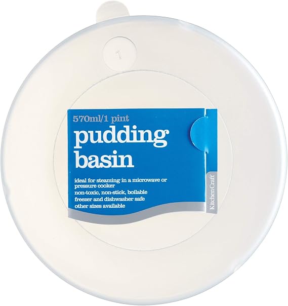 KitchenCraft KCPUD3 Plastic Pudding Basin with Lid, Large, 1.7 Litre (3 Pint)