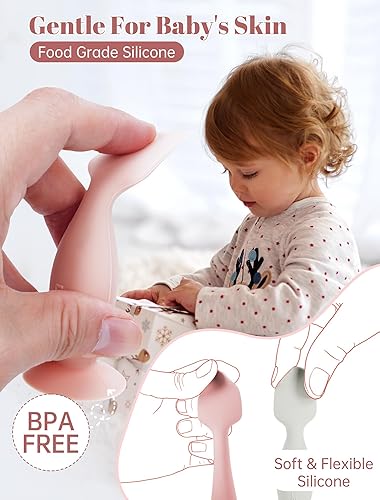 Miniatura 3 de Espátula de crema para pañales, paquete de 2 espátulas para glúteos, tamaño completo + mini aplicador de crema de pañales de silicona para bebés,