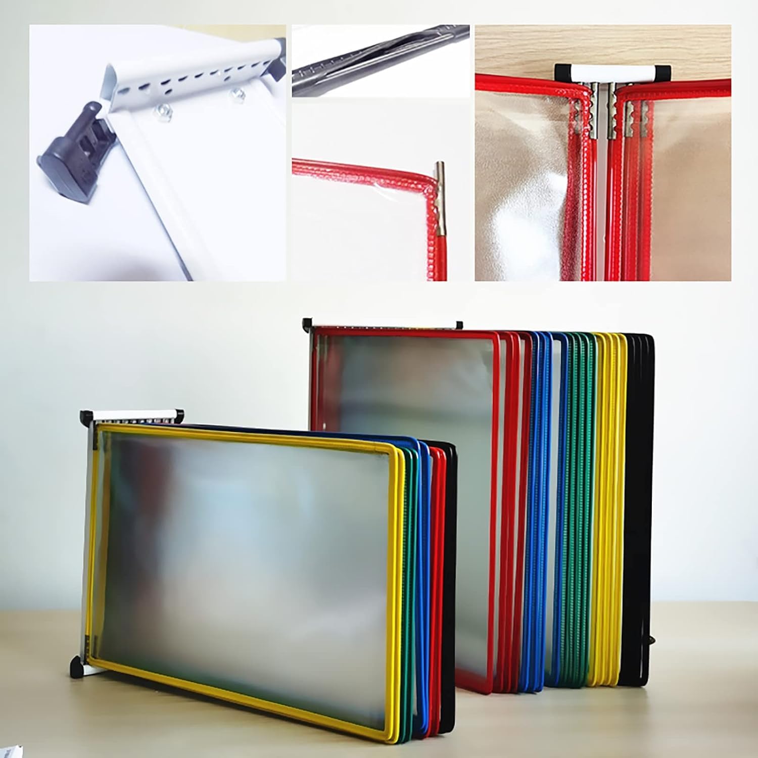 Sistema de Referencia de Pared, Soporte para rotafolios, Soporte magnético para Documentos tamaño Carta A4, archivador de Pared, 33 x 23 x 34 cm