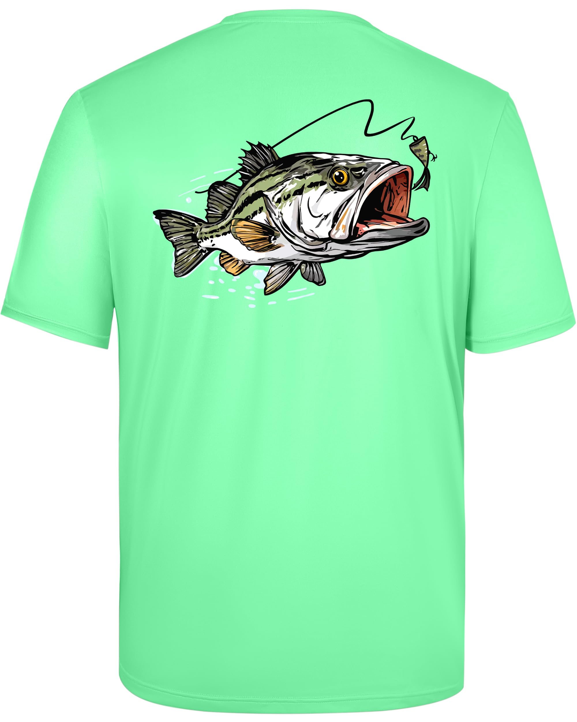 Men's Fishing Shirt Short Sleeve, UPF 50+ UV Sun Protection T-Shirt, Quick Dry Graphic Tee for Swim Surf — view 11