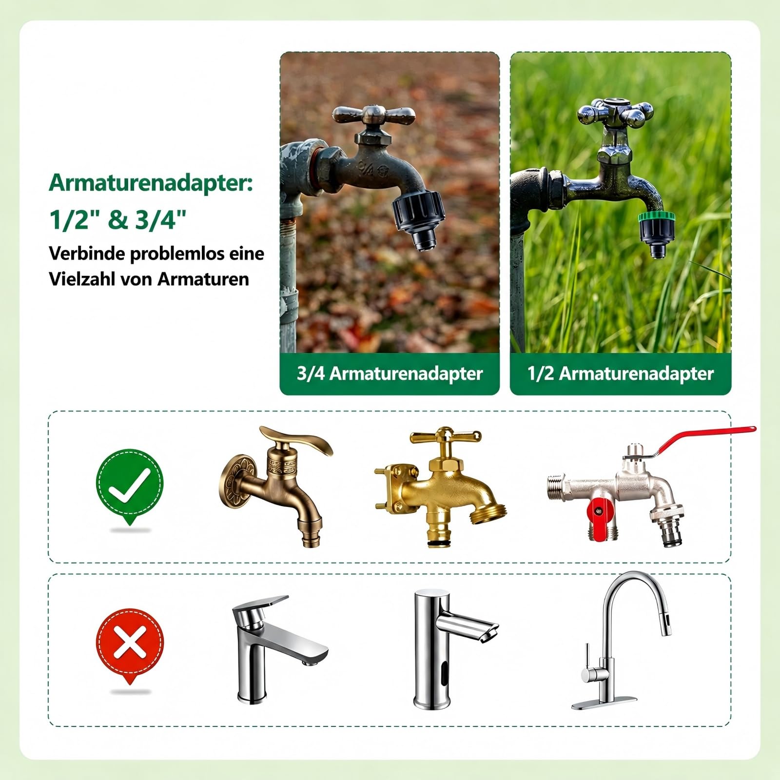 20M Bewässerungssystem Set DIY Garten Bewässerung Kit PE-Schlauch Verstellbares Gartenbewässerung Misting Kühlsystem für Pflanzen Garten, Rasen, Gewächshaus Außenbereich