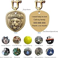 Vista 5 de Etiquetas para Perros Golden Retriever Personalizadas para Mascotas Etiqueta de Identificación de Nombre de Perro Grabada Personalizada de Cobre