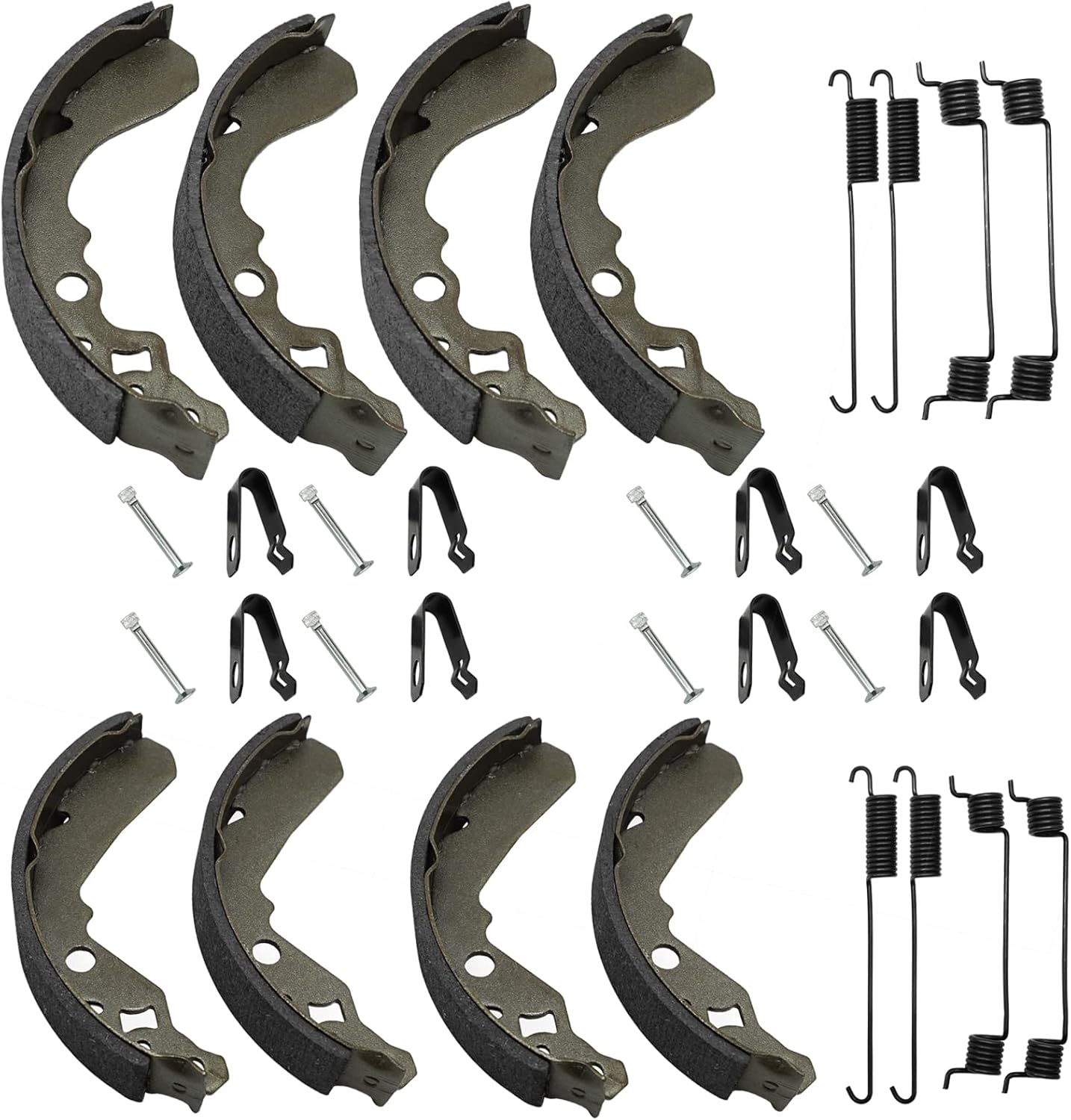Brake Shoes Kit Front & Rear for Kawasaki Mule 500 520 550 KAF300, OEM# 41047-1051 41047-1052