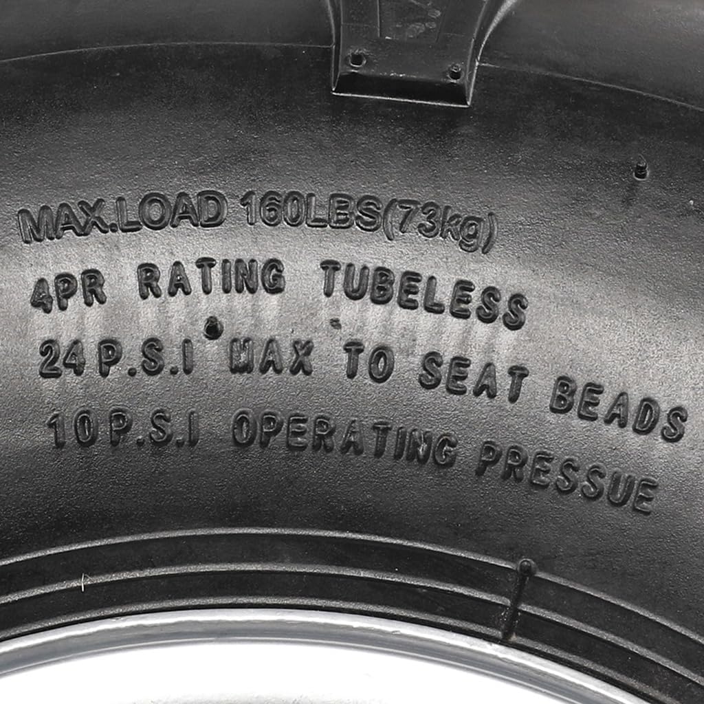 16x8-7 ATV Go Kart Wheel 200/55-7 16x8x7 7 Inch Tire Tube with 4 Lug Rim Assembly 110mm Wheels for UTV Quad Golf Cart Lawn Mower Buggy Dune Moped 4 Wheeler Drift Trike Taotao Polaris Sunl (1 Pack)