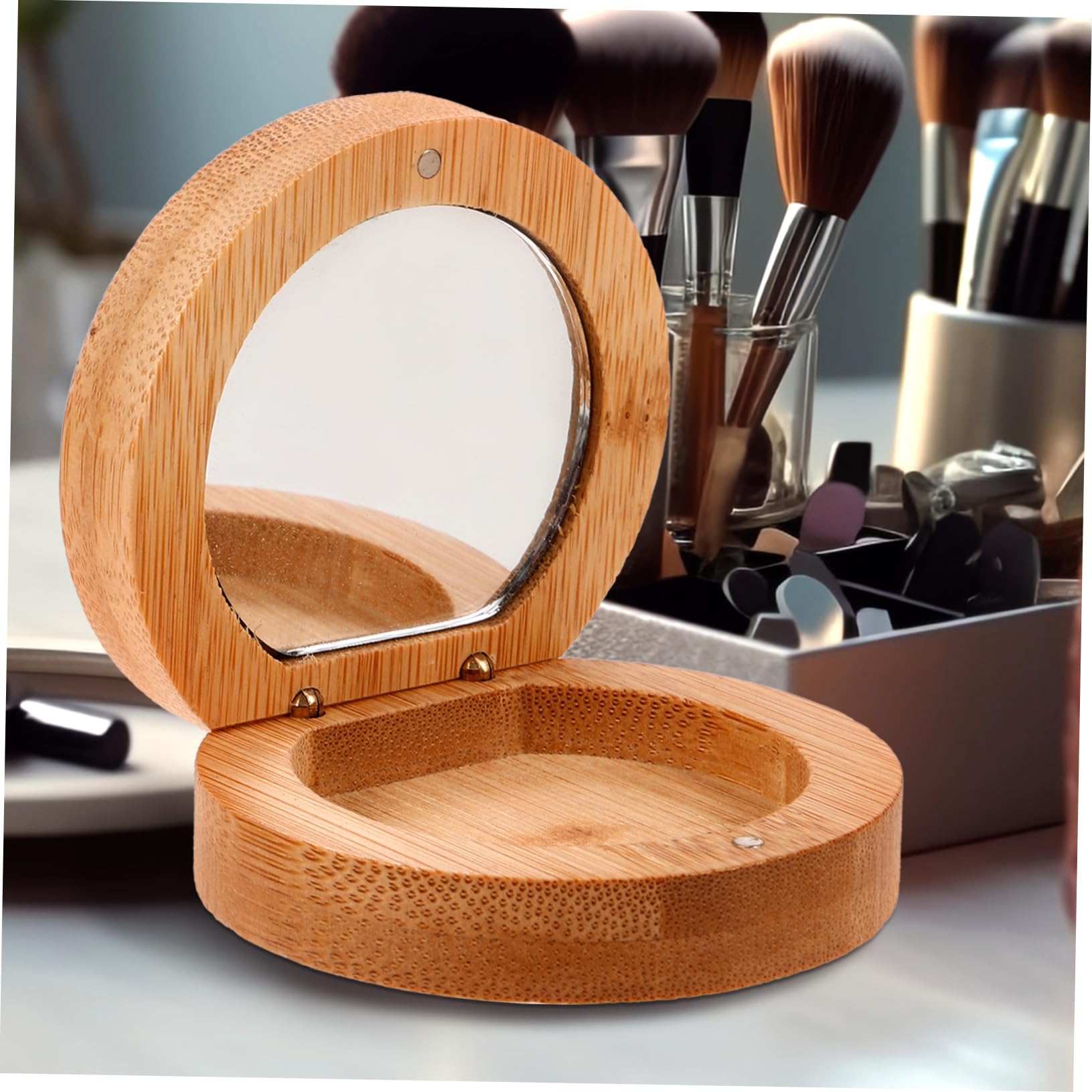 PACKOVE 5 Specchietti Cosmetici In Bambù Specchio A Mano Specchio Tascabile Compatto Da Viaggio Piccolo Da Borsa Da Trucco Tascabile Compatto Da