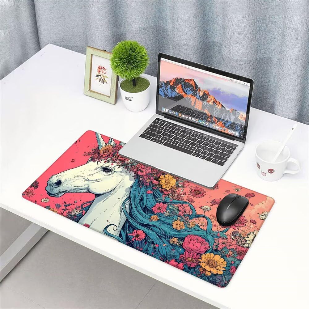 Alfombrilla de Mouse para Juegos, Rosso, XXL, Antideslizante, Impermeable, Diseño de animale, Extendido, Grande, 1200x600x3mm, para PC, Laptop, Ufficio, Famiglia d-547