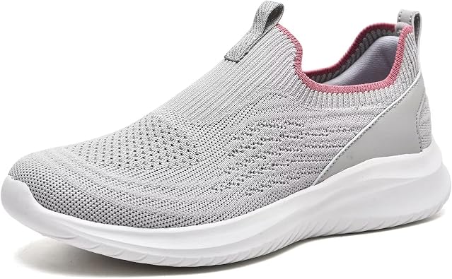 TIOSEBON Womens Walking Tennis Shoes Knit Comfortable Slip on Breathable Mesh Lightweight Sneaker