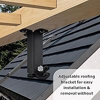 Vista 4 de Kit de soporte de viga elevadora de techo, soportes de pérgola de montaje en techo, soporte de techo ajustable, resistente, negro, poste elevador