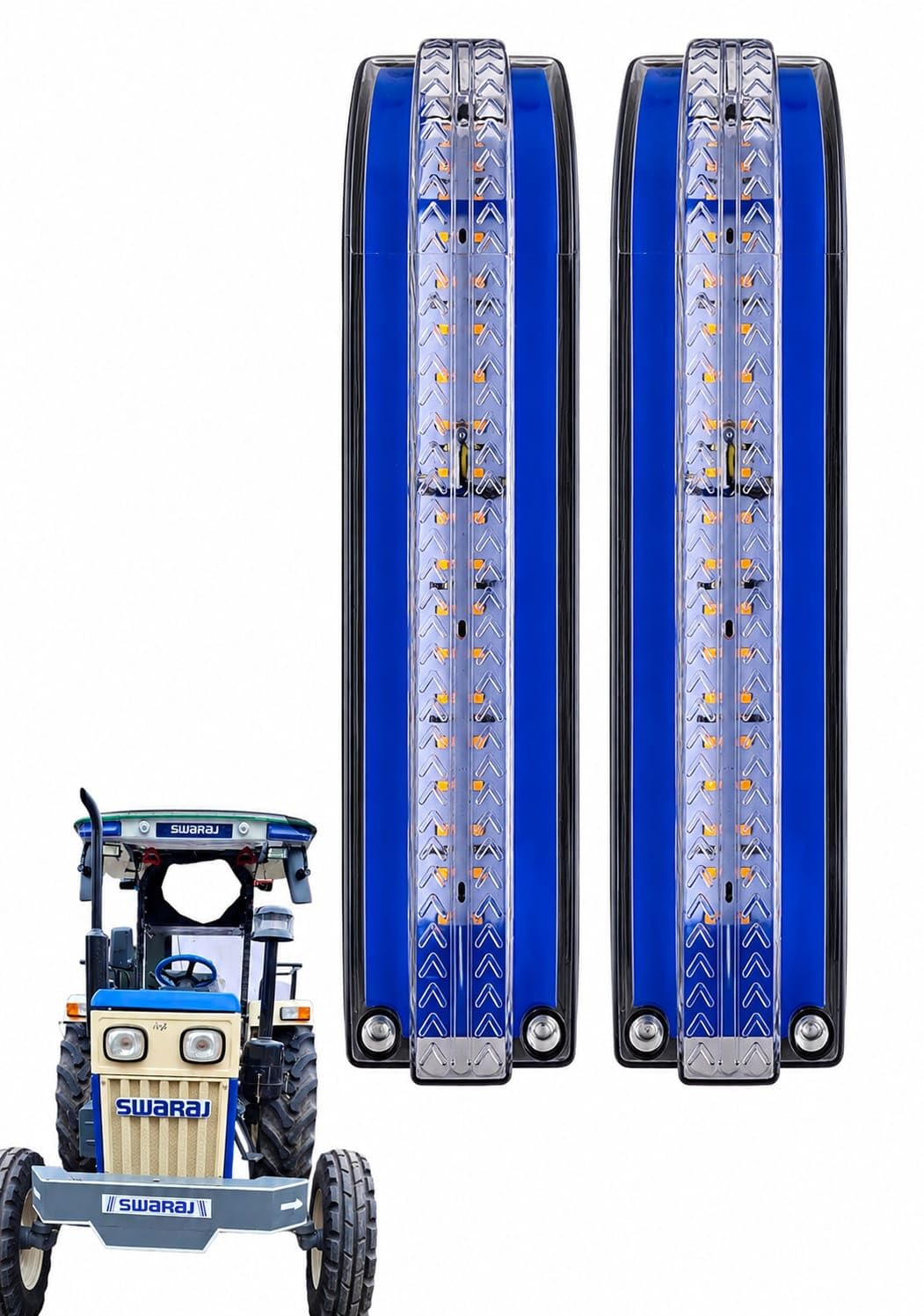 LED Side DRL Indicator for Tractor Hood | Blue & Amber Dual Color Running Light Indicator | Universal Fit for All Tractor Models | Durable Hood Marker Lamp | Pack of 2-image-37