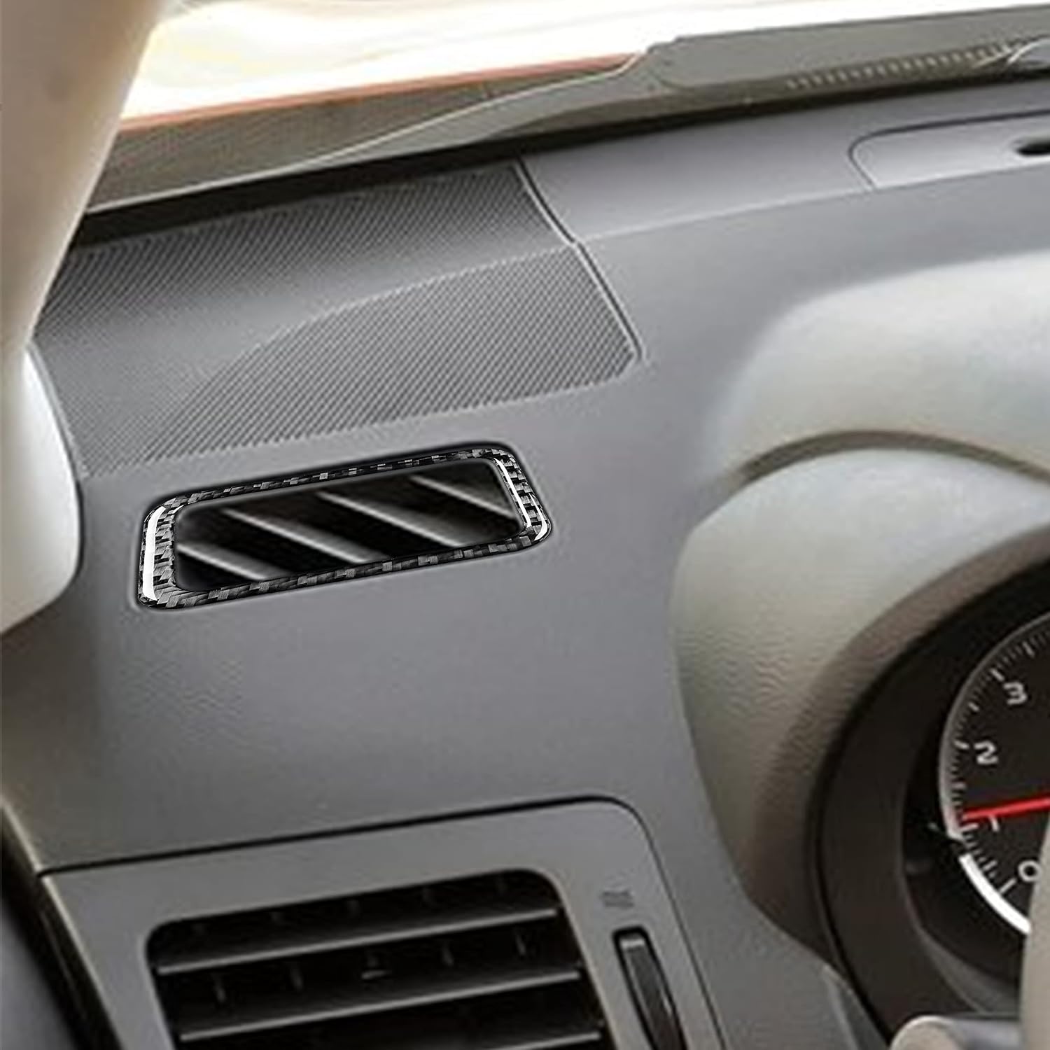Real Carbon Fiber Interior Accessories Sticker Compatible with Subaru Impreza 2012-2016/Subaru XV Crosstrek 2013-2017 Car Dashboard Sides defogging air Conditioning Vent Decoration Frame Black