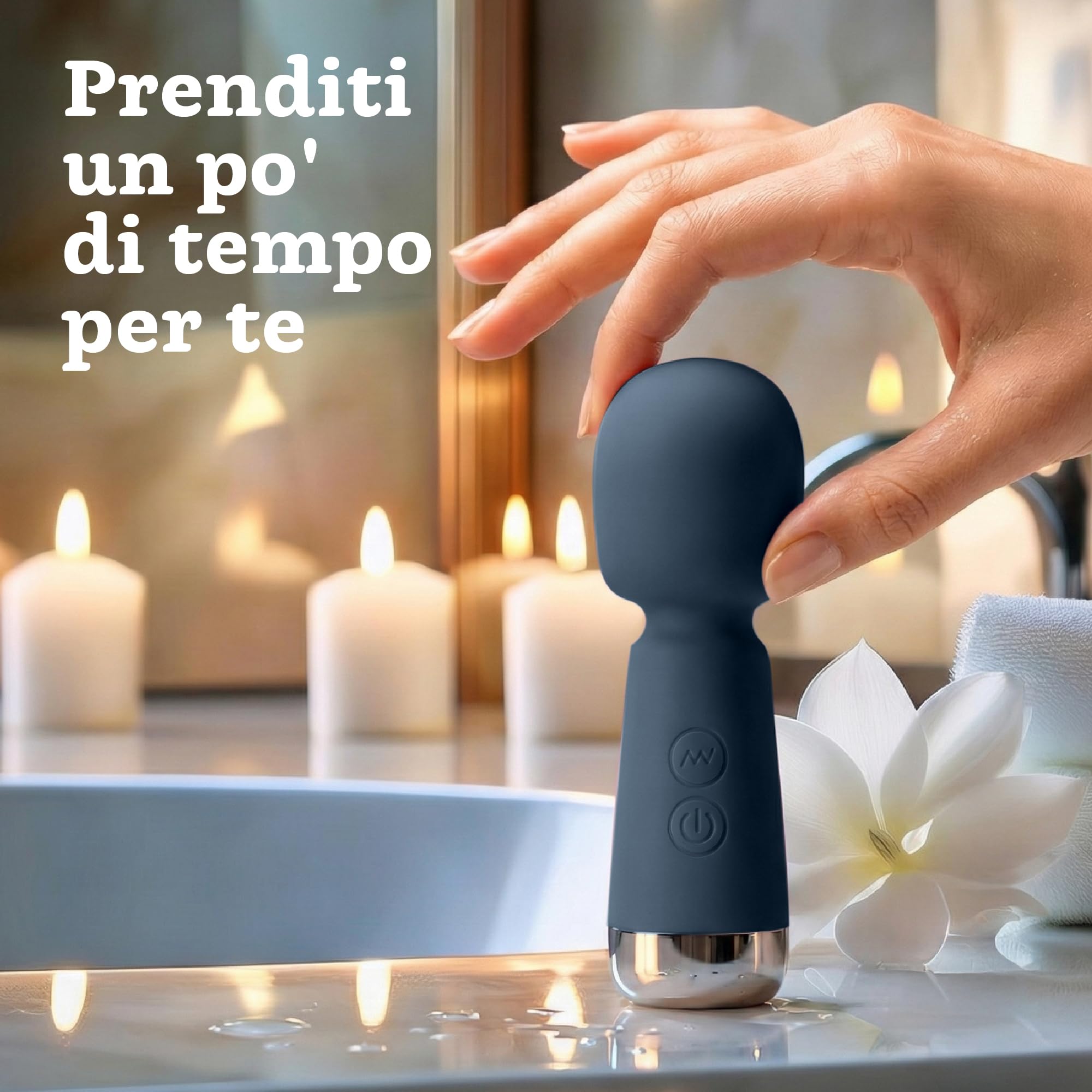 Mini vibratore di Oliver James – Wand vibratore ricaricabile in silicone con 5 velocità e 5 modalità, sex toy discreto per donne, 12,5 cm × 4,3 cm (Zaffiro di mezzanotte)