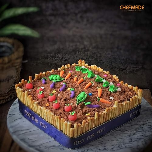 Miniatura 4 de CHEFMADE Molde cuadrado para tartas, plato de 8 pulgadas de profundidad con fondo suelto extraíble, antiadherente, cuadrado para hornear en horno
