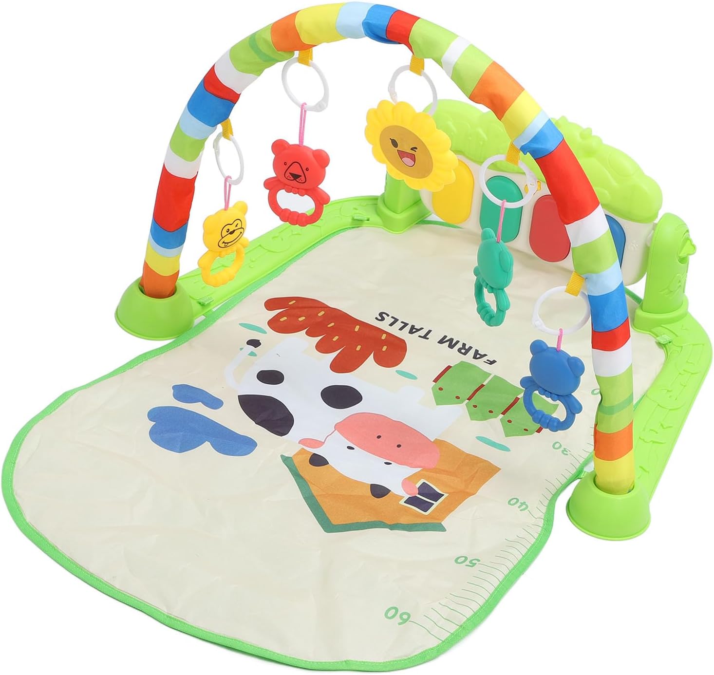 Yosoo Baby Play Mats for Floor, Baby Activity Center Activity Mat Gym with Music for Newborn Kick Piano Gym Tummy Time - Image 1 of 9