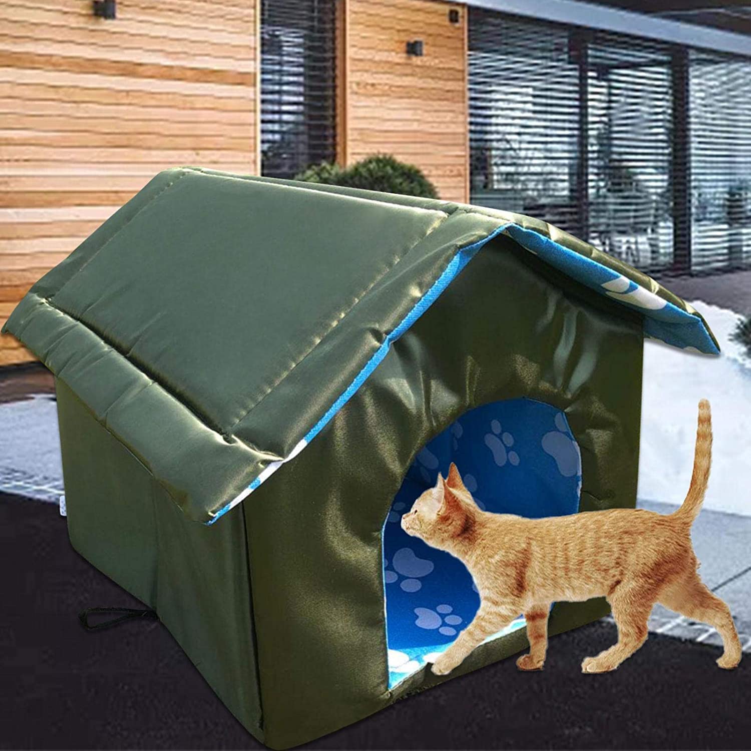 Amazon | Lancelink ペットアウトドアハウス 野良猫犬 屋外キャビン