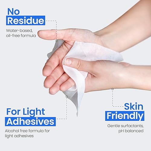 Miniatura 26 de Safe n' Simple Removedor de adhesivo para piel – 75 toallitas removedoras de adhesivo médico sin picaduras envueltas individualmente de 5 x 7