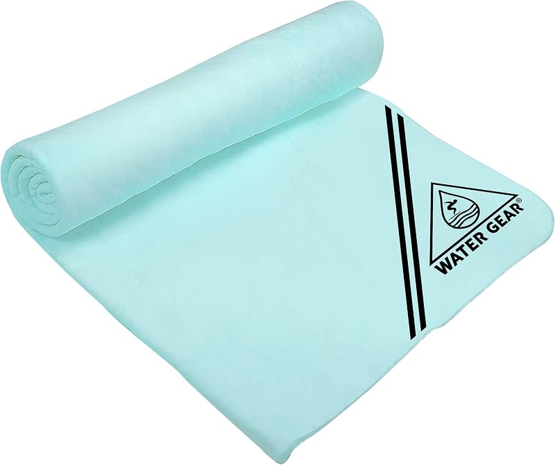 Chamois Towel - Fast Absorbing and Great for Drying - Use After a Workout and Diving - for Men and Women - Multi-Use (Aqua)
