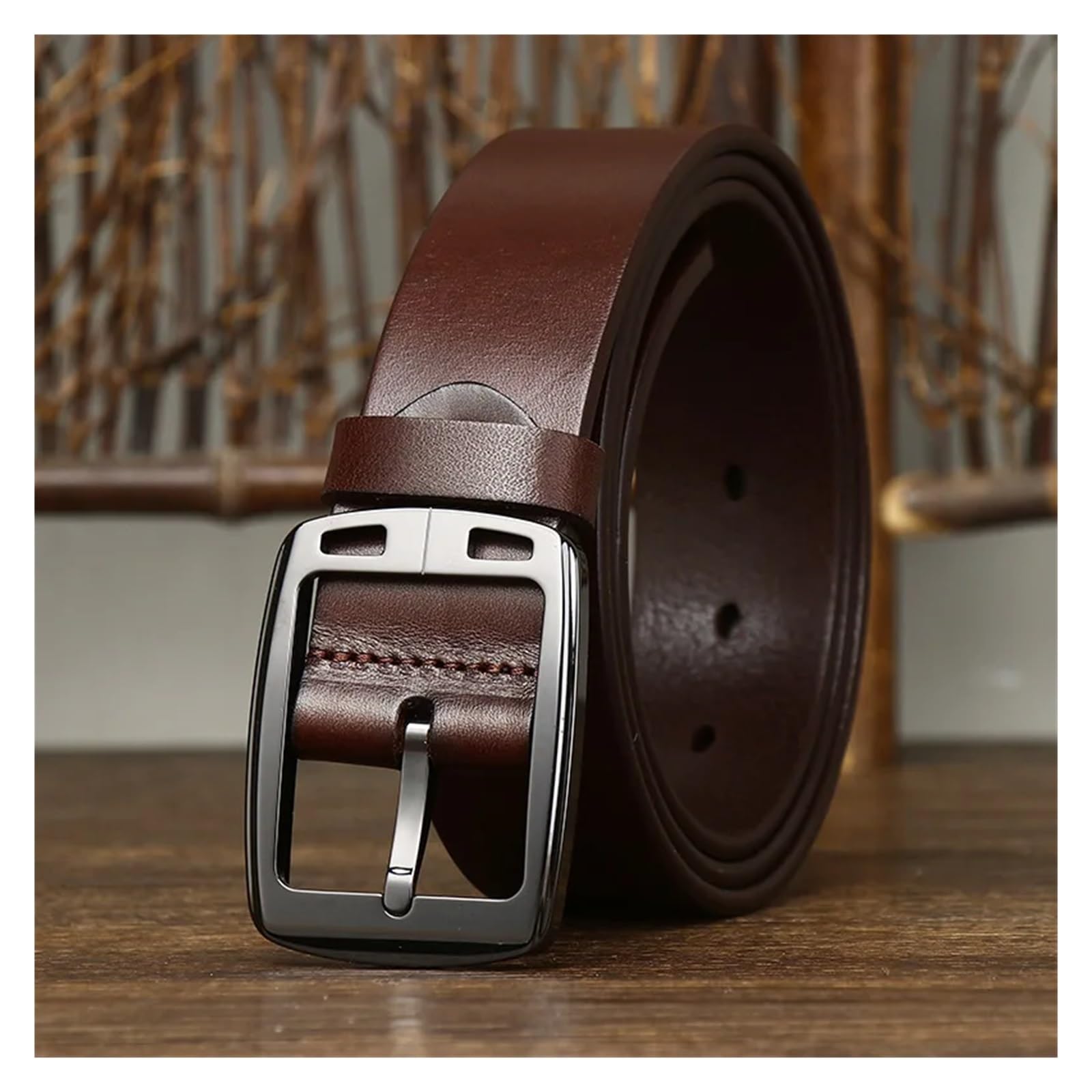 3,8 cm Ceramiczna antyalergiczna klamra ze sprzączką Skórzany męski pasek w talii Pasy do dżinsów Casual Business Homme