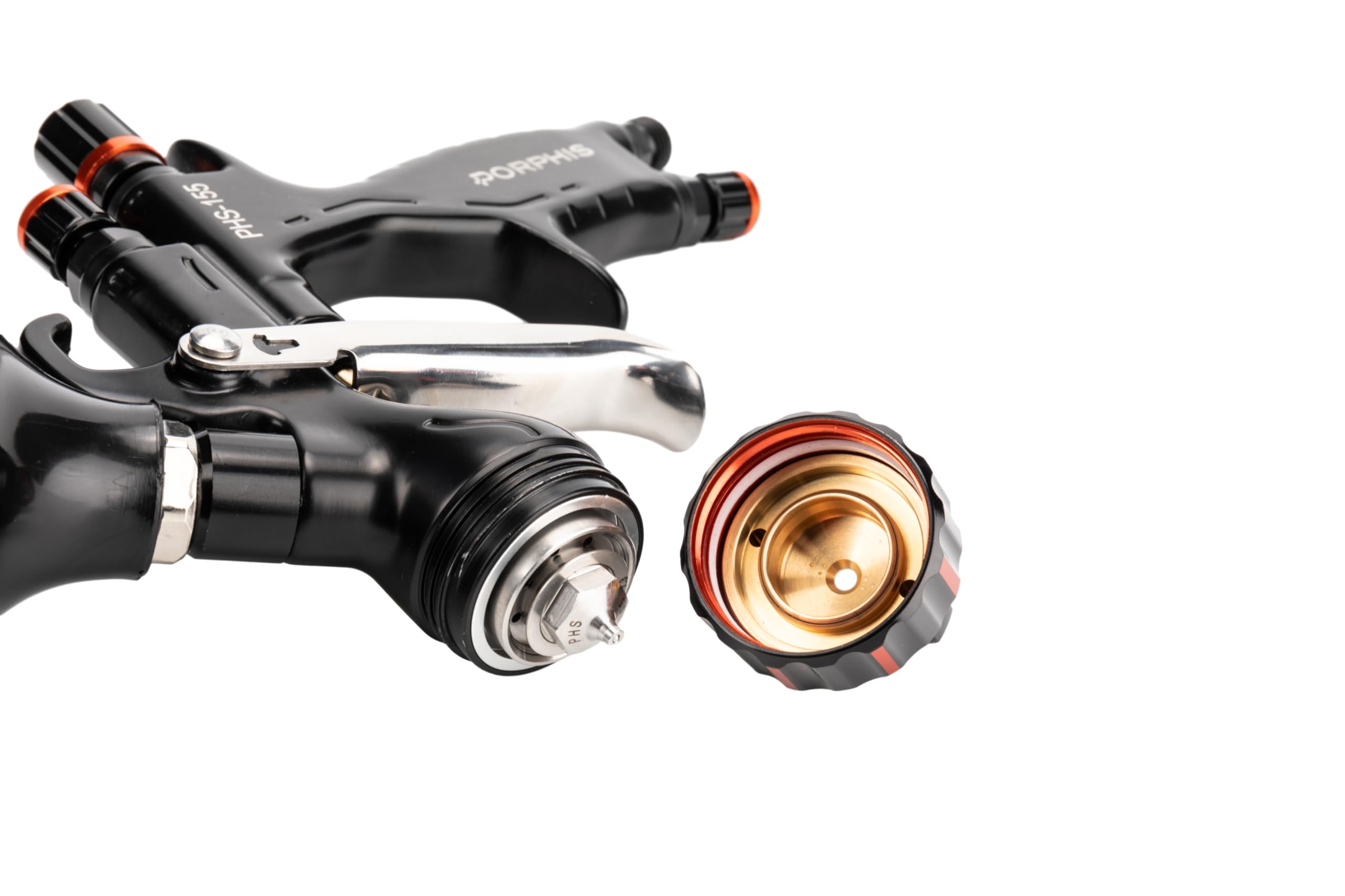 PHS 155 - Paquete de base de pistola de pulverización de alimentación por gravedad de 1,3 mm y 1,8 mm, incluye regulador y filtro en línea, adaptador PPS 1.0 y kit de limpieza