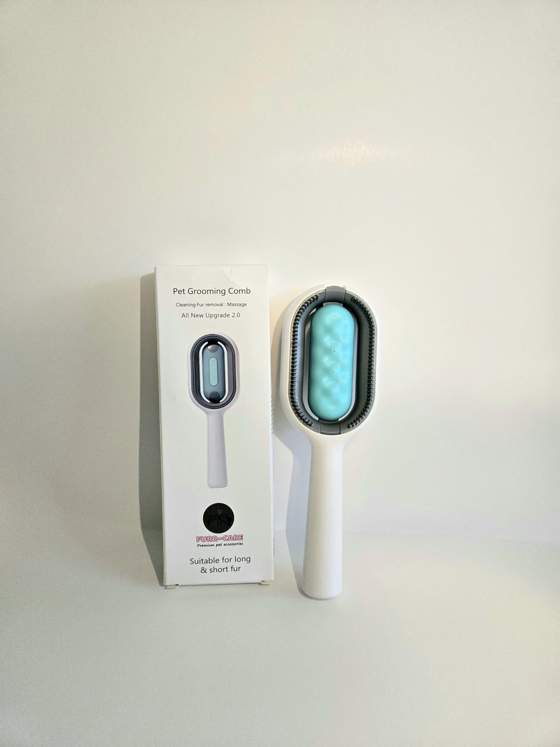 Pet Comb Premium Quality Pet Grooming Kit- Dogs, Cats of size S/M/L. 3 in 1 use of Wipe Face/Body, Clean Hair, Pet Massage by FURR-CARE, blue