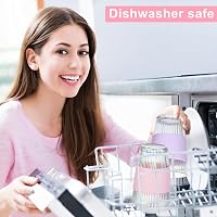 UHAPEER 420ml Hullám Mintás Üveg Pohár Tetővel és Szívószállal, 2 db Szett 5